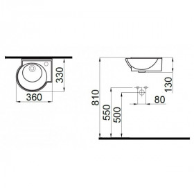 Фото 1 Раковина Idevit Myra Mini 36 см с отверстием слева 0201-0367-08, красная