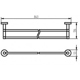 Фото 1 Haceka Kosmos TEC Вешалка д/полотенца, 80см двойная (402422)