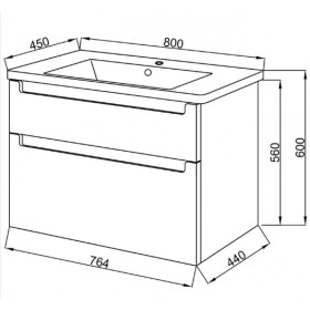 Фото 2 Тумба підвісна Ельба  ТП-11  100 з умивальником Vesta