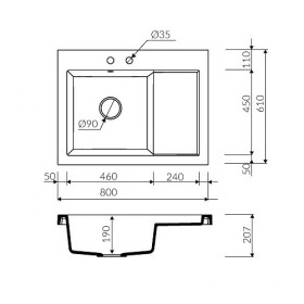 Фото 1 Кухонная мойка Marmorin Nero серый (714 113 003)