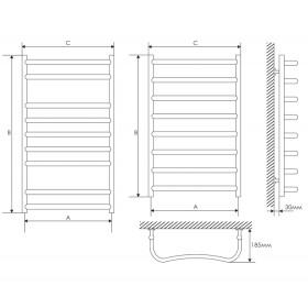 Фото 1 Полотенцесушитель Laris Волна П8 500х800