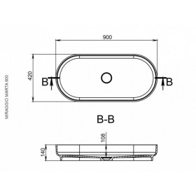 Фото 5 Умывальник Miraggio MARTA 900 Глянец Овальный Накладной