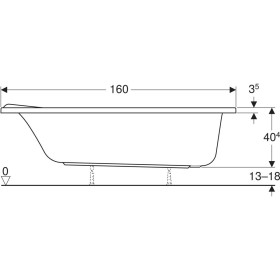 Фото 1 Ванна акрилова Kolo Sensa 160х70 б/ніг (XWP356000N)