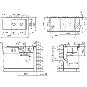 Фото 3 Мойка кухонная TEKA AURA 60B-TG 1060х525 ЧЕРНЫЙ МЕТАЛЛИК (88564)