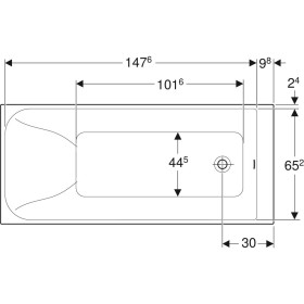 Фото 1 Ванна акрилова Kolo REKORD 160х70 б/ніг (XWP3660000N)