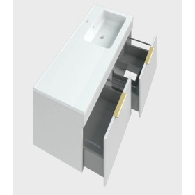 Фото 1 Тумба підвісна MIRATER Адель 120 з умивальником Родео 120R, біла