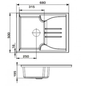 Фото 1 Кухонная мойка Granado SALAMANKA ivory (680*500mm.)