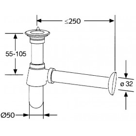 Фото 1 бутылочный сифон G1 1/4 Kludi 1011105-00