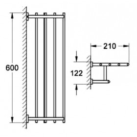 Фото 1 Перекладина для банного полотенца Grohe Essentials Cube, 600мм (40512000)