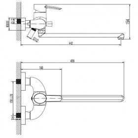 Фото 1 Смеситель для ванны Imprese MORAVA излив 350 мм (35220)