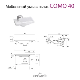Фото 2 Тумба підвісна Сіметрі 40 прав. (Т014019) під умив. Комо 40 (без раков.)