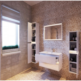 Фото 3 Тумба Botticelli Torino Tr-100 белый с умывальником Marlen-100