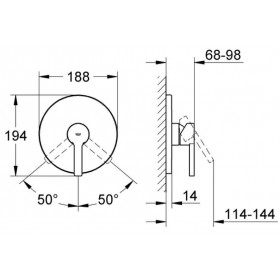Фото 1 Внешняя часть встр.смесителя Grohe Lineare для душа (19296000)