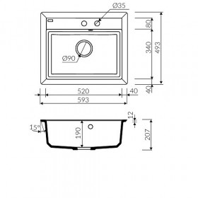 Фото 1 Кухонная мойка Marmorin Ivo песочный (710 103 007)