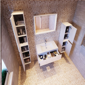 Фото 6 Тумба Botticelli Torino Tr-100 белый с умывальником Marlen-100