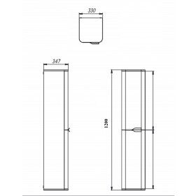 Фото 1 Пенал подвесной Botticelli Velluto VltP-120 черный