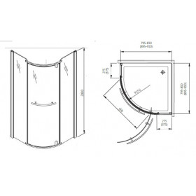 Фото 4 100-06610 Душевая кабина Aquaform PUENTA 90x90 Wind, полукруг