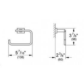 Фото 1 Держатель для туал.бумаги Grohe Essentials Cube без крышки (40507000)