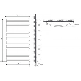 Фото 1 Полотенцесушитель Laris Класик П11 500х900
