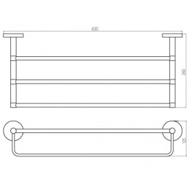 Фото 1 Haceka Pro2000 Chrome Держатель д/полотенца (проволочный) с поручнем (450243)