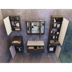 Фото 6 Тумба подвесная Ювента Oscar Osc-80 графит с умывальником Tampa-80