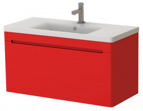 Фото Тумба подвесная Ювента TIVOLI TV-100 с умывальником Soft-100 red