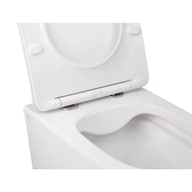 Фото 3 Унітаз підвісний Swan, Rimless з сидінням Slim Duroplast/ Soft-close/ Quick relase White Qtap 