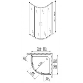 Фото 4 100-06234 Душевая кабина Aquaform BORNEO 90x90 Grape, полукруг