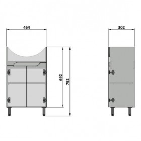 Фото 1 Шкафчик Prime под раковину Nati 50, белый Nautilus (Pm Nt-50)