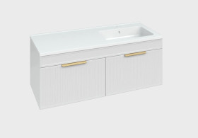 Фото Тумба підвісна MIRATER Адель 120 з умивальником Родео 120R, біла