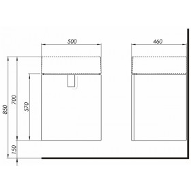 Фото 1 Kolo Twins Тумба под умывальник 50 см, белый глянец (89495-000)