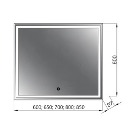 Фото 1 Дзеркало ЮВВІС Модена  Z-850х700 LED touh control