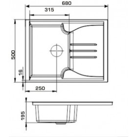 Фото 1 Кухонная мойка Granado SALAMANKA avena (680*500mm.)