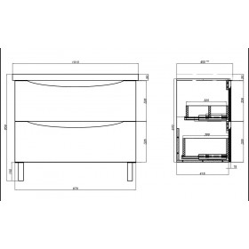 Фото 2 Тумба Мойдодыр Лагуна-100 с умывальником ANEMA INOVA