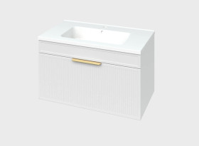 Фото Тумба підвісна MIRATER Адель 80 з умивальником  Родео 80, біла