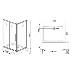 Фото 4 101-020105 Душевая кабина Aquaform ASTER 120x90 Brown, прямоугольная
