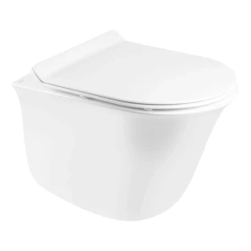 Фото Унітаз підвісний Virgo, Rimless з сидінням Slim Duroplast/ Soft-close/ Quick relase White Qtap