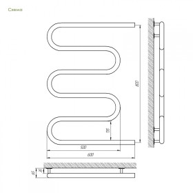 Фото 1 Полотенцесушитель Laris Змейка 30 РС5 1/2, 600х800