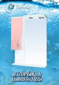 Фото Зеркало A Family 1-03 ZP60 Правое Розовое