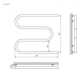 Фото 1 Полотенцесушитель Laris Змейка 32 РС3 700х600