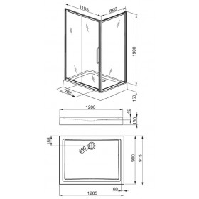 Фото 4 101-034113 Душевая кабина Aquaform SPACE 120x90 Grafit, прямоугольная