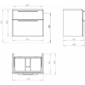 Фото 1 Kolo Traffic Тумба под умывальник 70 см, белый глянец (89435-000)