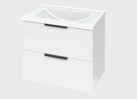 Фото Тумба підвісна MIRATER Фест 60 з умивальником Глорія 60, біла