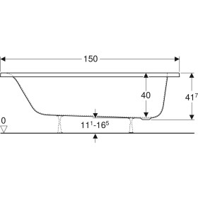 Фото 4 Ванна акрилова Kolo REKORD 150х70 б/ніг (XWP3650000N)