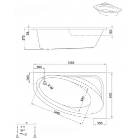 Фото 2 241-05290 Ванна Aquaform CORDOBA 136х94 левая