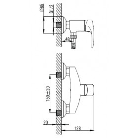 Фото 1 Смеситель для душа Imprese JESENIK (15140)