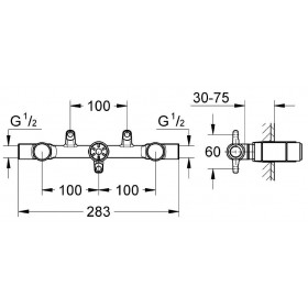 Фото 2 Скрытый блок для встр.смесителя Grohe для умывальника со стены на 3 отв. (32706000)