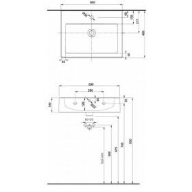 Фото 1 Kolo Twins умывальник с прямоугольной раковиной 60 см,  (L51160000)