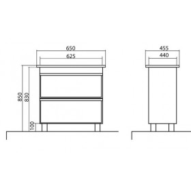 Фото 1 Тумба Аква Родос Париж 65 White с умывальником ARTE 65