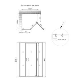 Фото 1 Душова кабіна Qtap Leo 90x90 CRM10995-AC6 Clear, 5-кутна, роспашна, б/піддону